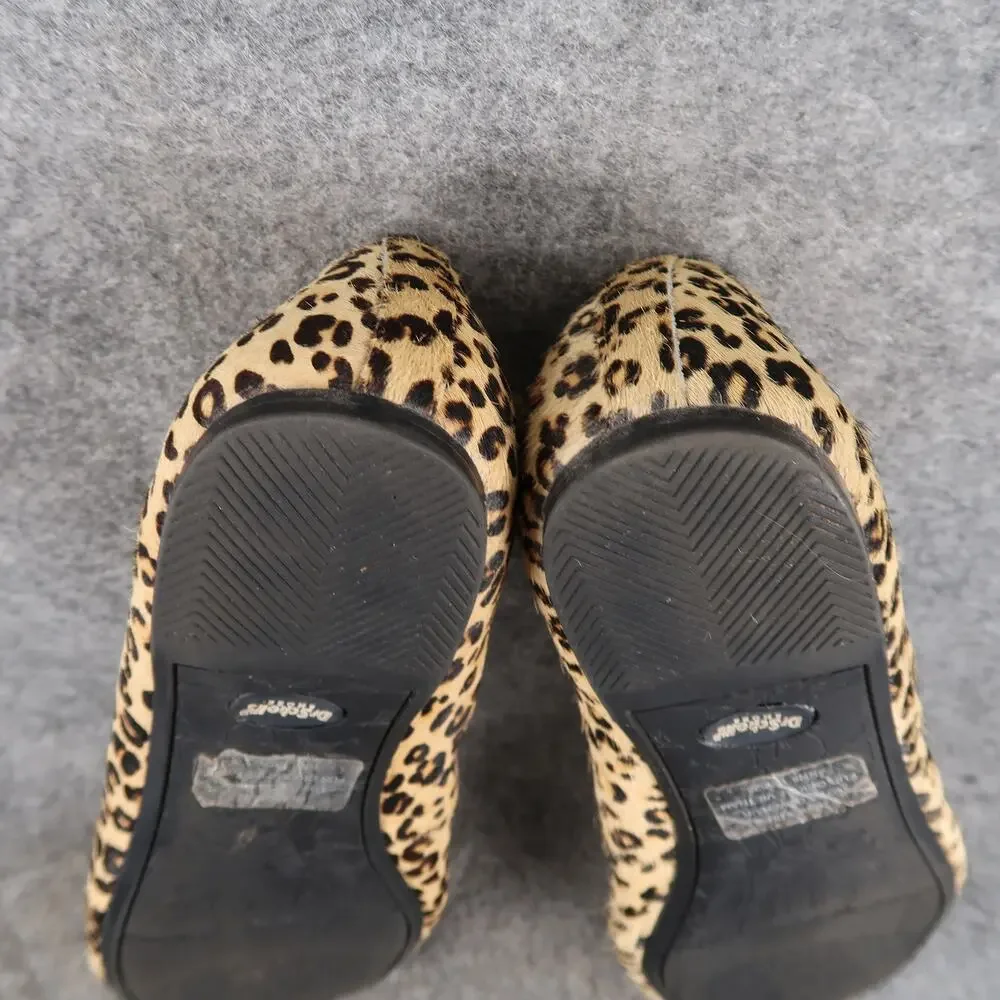 Dr Scholls Shoes Womens 9 Ballet Flats Animal Print Fur Slip On Round Toe Casual